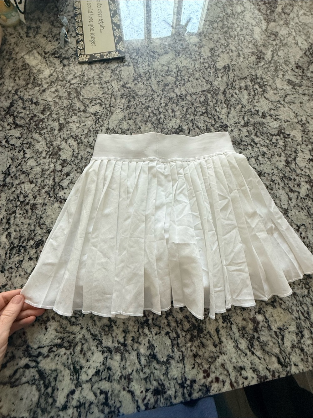 Nike White Pleated Skater Tennis Skirt with Swoosh - Picture 9 of 9